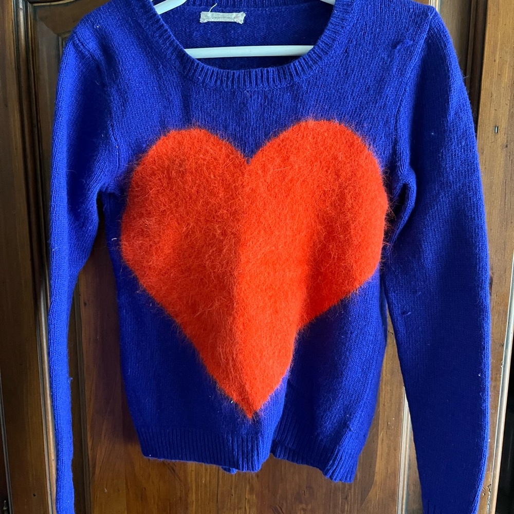Crewcuts Blue Sweater with Red Heart